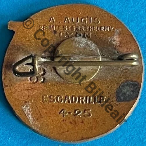 1936.4B2  4eDRILLE 4B2 GB.2.25 1936-42 BIZERTE BOUGIE  A.AUGIS ST.BARTH LYON 3Li Relief Bol Dos lisse marque ESCADRILLE 4.25 en relief  et grave No99 .DOS Src.mesnil01 